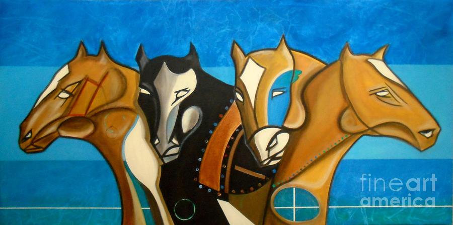 Four Horse Painting by John Lyes