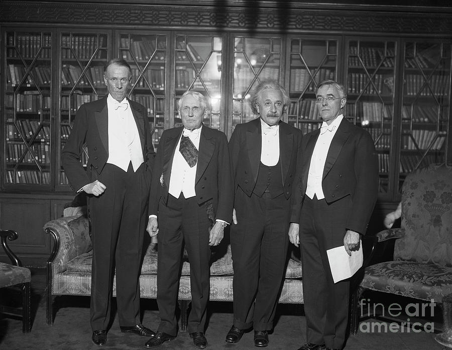 Albert Einstein Photograph - Four Nobel Prize Winners by Bettmann