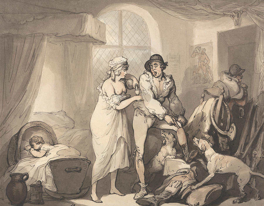 Four OClock in the Country Drawing by Thomas Rowlandson