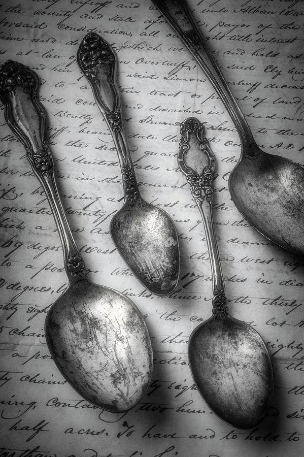 Four Old Spoons Photograph by Garry Gay