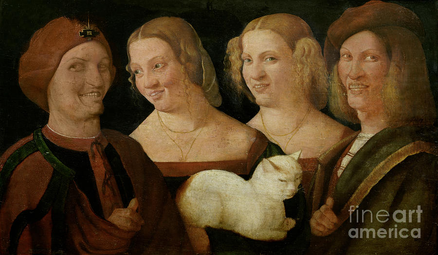 Four People Laughing At The Sight Of A Cat Painting by Niccolo ...