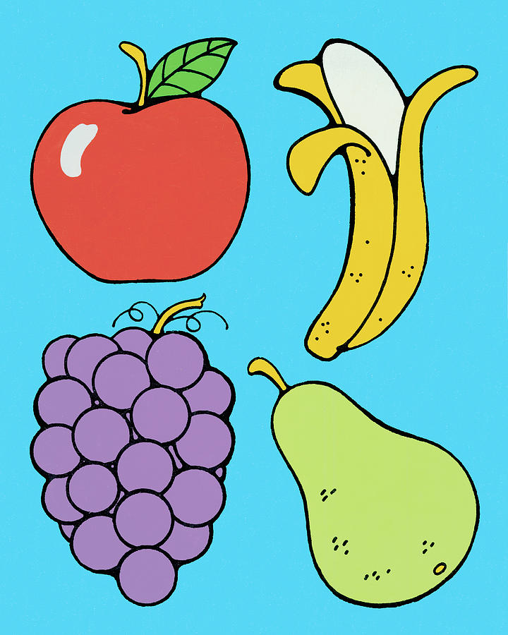 Nature drawing (fruit composition)