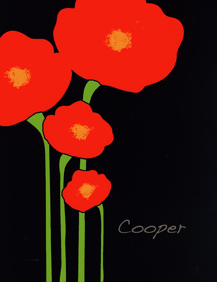 Four Red Flowers Tote by Peggy Cooper Four Red Flowers Tote by Peggy Cooper