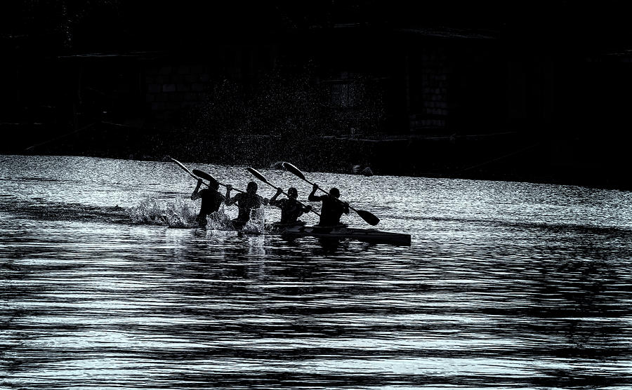 Four Rowers Photograph by Tom Singleton