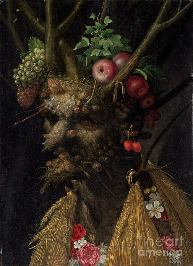 Four Seasons In The One Head, C.1590 Painting by Giuseppe Arcimboldo