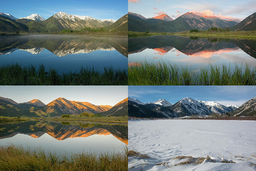 Four Seasons - Twin Lakes Reflection Photograph by Aaron Spong