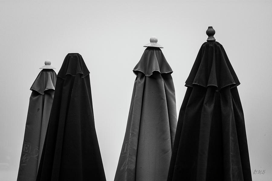 Four Umbrellas BW Photograph by David Gordon