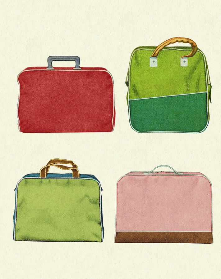 Vintage Drawing - Four Various Tote Bags by CSA Images