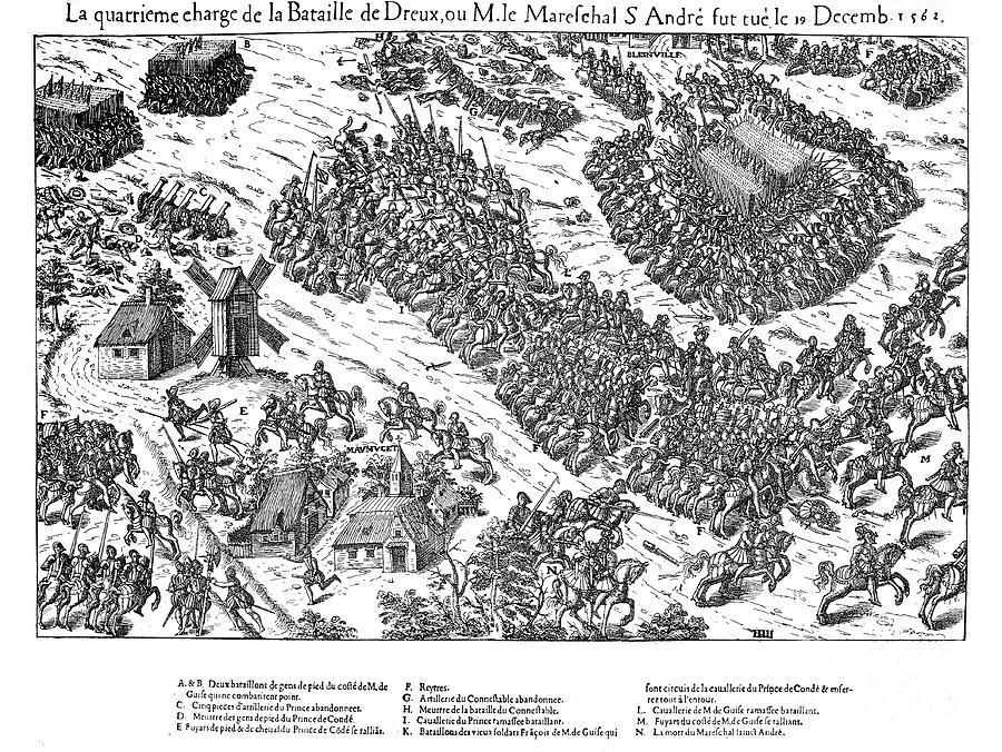 Fourth Charge At The Battle Of Dreux Drawing by Print Collector