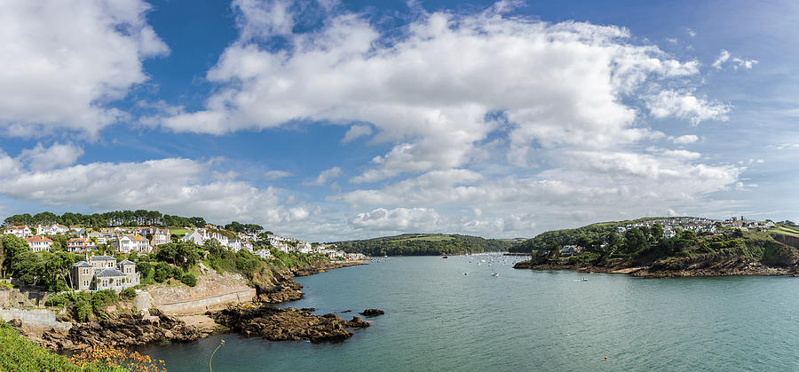 Fowey and Polruan  from St Catherines Castle Photograph by Maggie Mccall