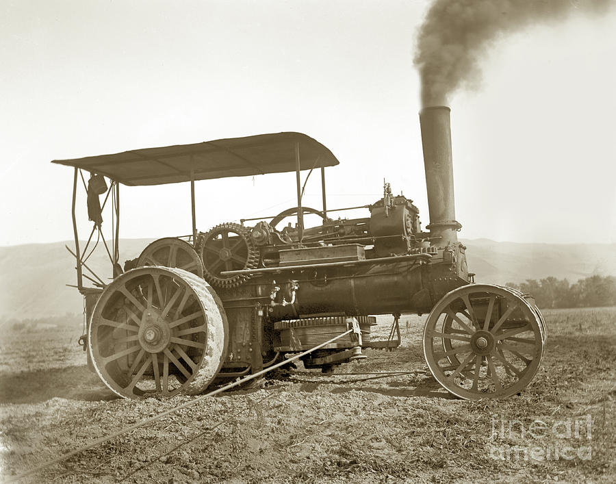 Farm Photograph - Fowler 18 nhp steam ploughing engine, 1890 by Monterey County Historical Society