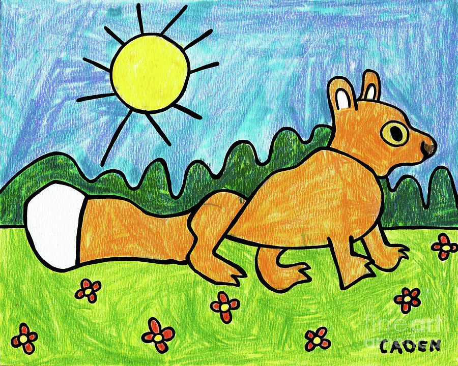 Cadens Fox 1 Drawing by Amy E Fraser