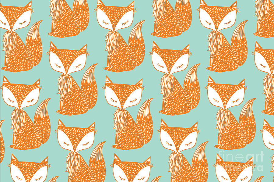 Woodland Digital Art - Fox Background Vectorillustration by Lyeyee Woodland Digital Art - Fox Background Vectorillustration by Lyeyee