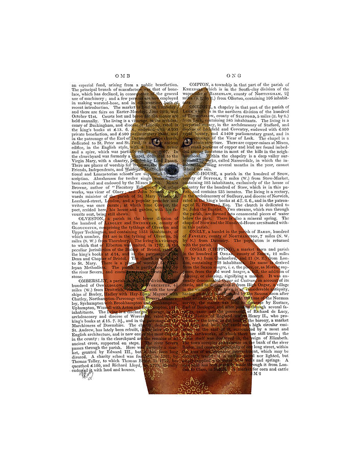 Fox In Orange, Portrait Painting by Fab Funky