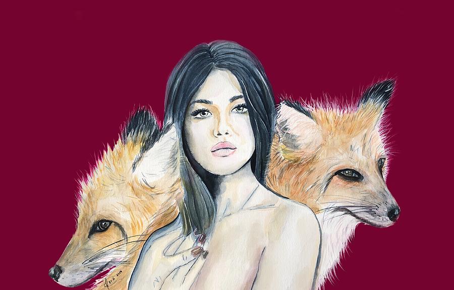 Fox Lady Painting