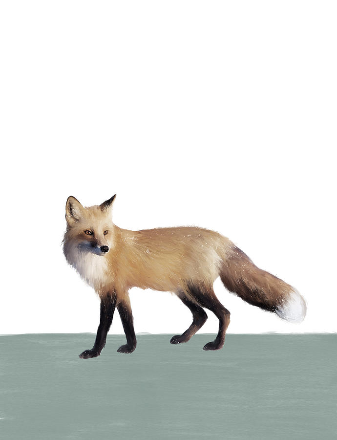 Wildlife Mixed Media - Fox on Sage by Amy Hamilton