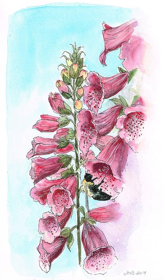Foxglove and Friend Painting by Laurie Brooks - Pixels