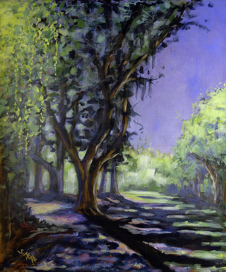 Landscape Painting - Foxgrapes and a Sandy Road by Suzanne McKee