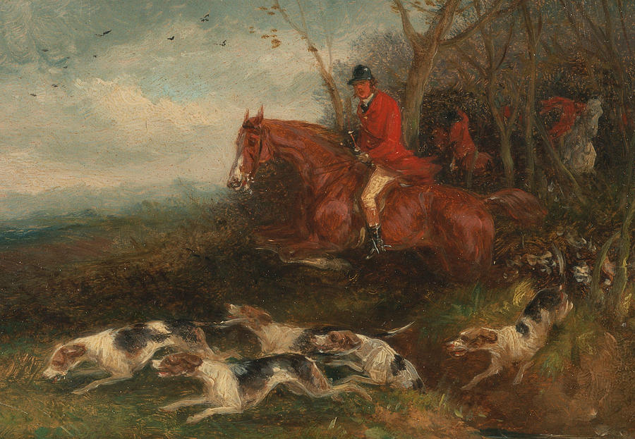 Foxhunting - Breaking Cover Painting by William J Shayer