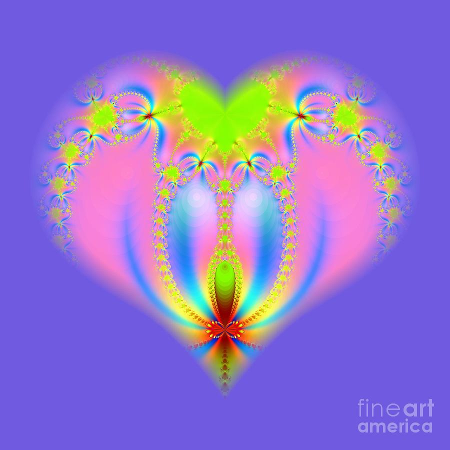 Fractal Abstract Heart New Springtime Love Blossoming Digital Art by Rose Santuci-Sofranko