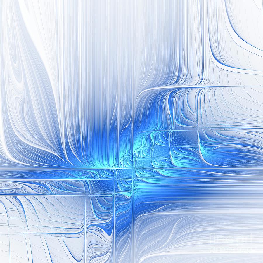 Fractal Abstract Of Blue And White Lines. Photograph by David Parker/science Photo Library