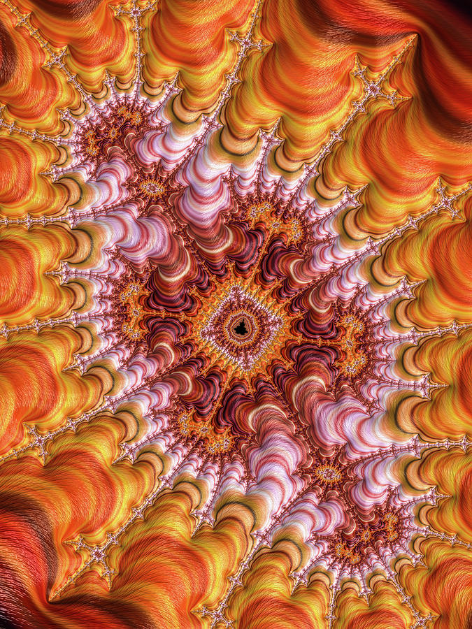 Fractal Art with warm orange and yellow autumn colors Digital Art by Matthias Hauser