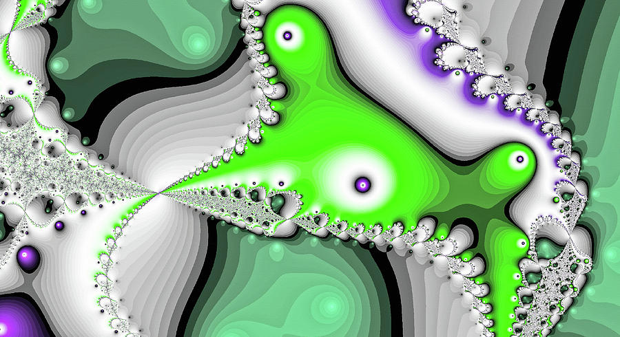 Fractal Contours Green Abstract Art Digital Art by Don Northup