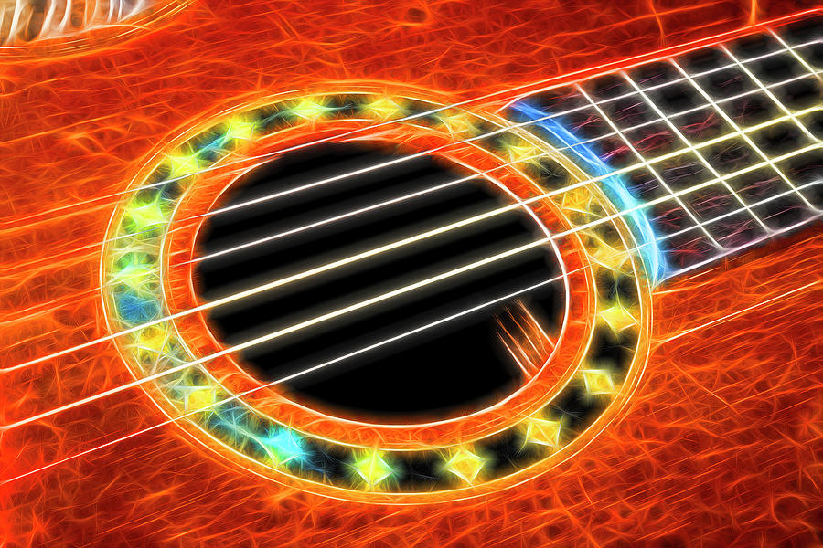 Guitar Photograph - Fractal Guitar Abstract by Garry Gay
