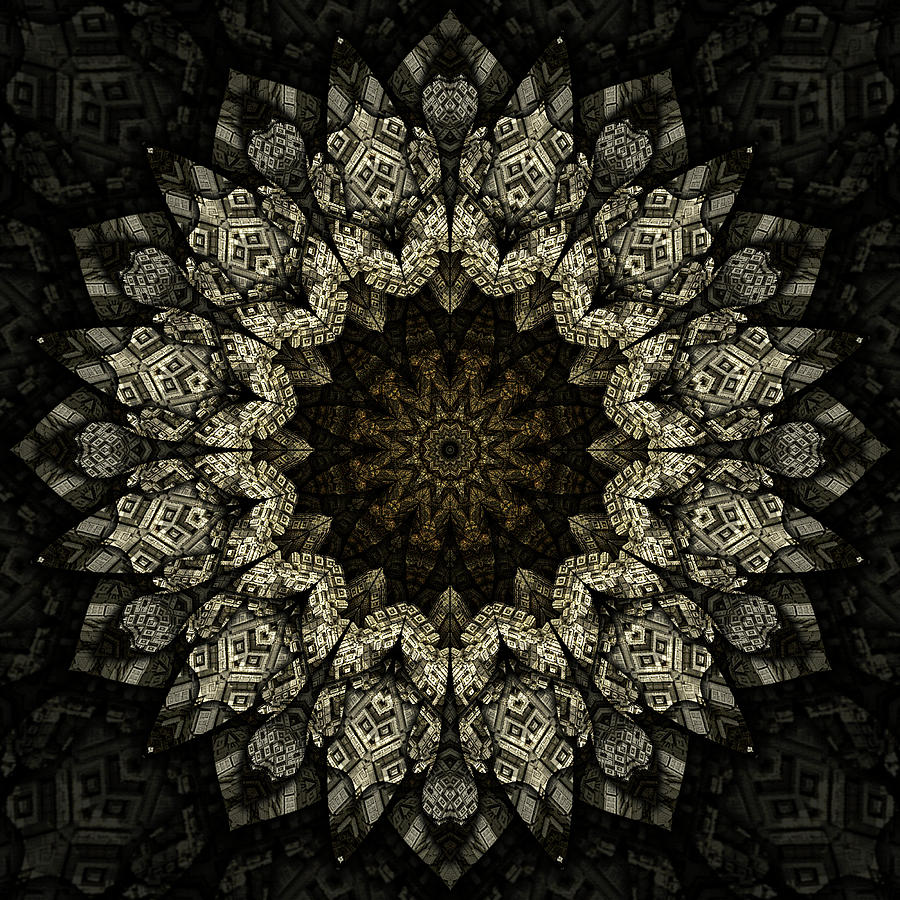 Pattern Mixed Media - Fractal Mandala 11 by Delyth Angharad