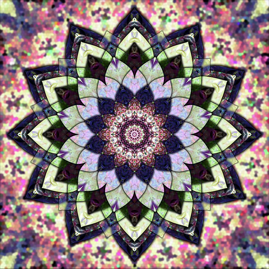 Pattern Mixed Media - Fractal Mandala 6 by Delyth Angharad