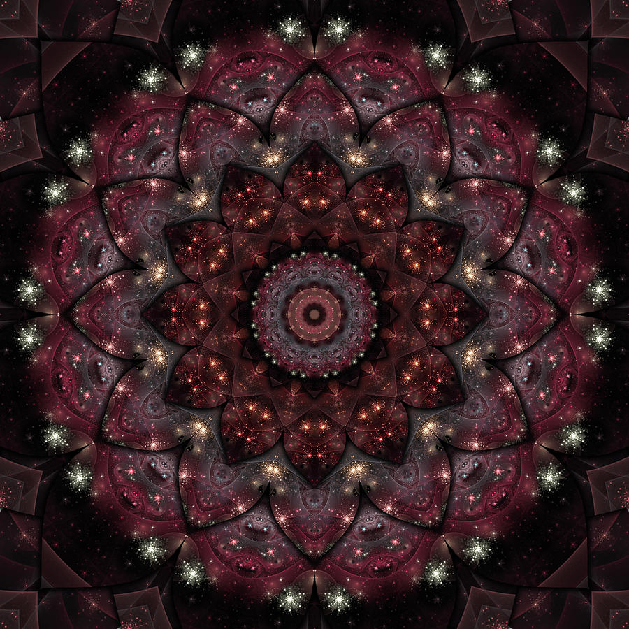 Pattern Mixed Media - Fractal Mandala 8 by Delyth Angharad