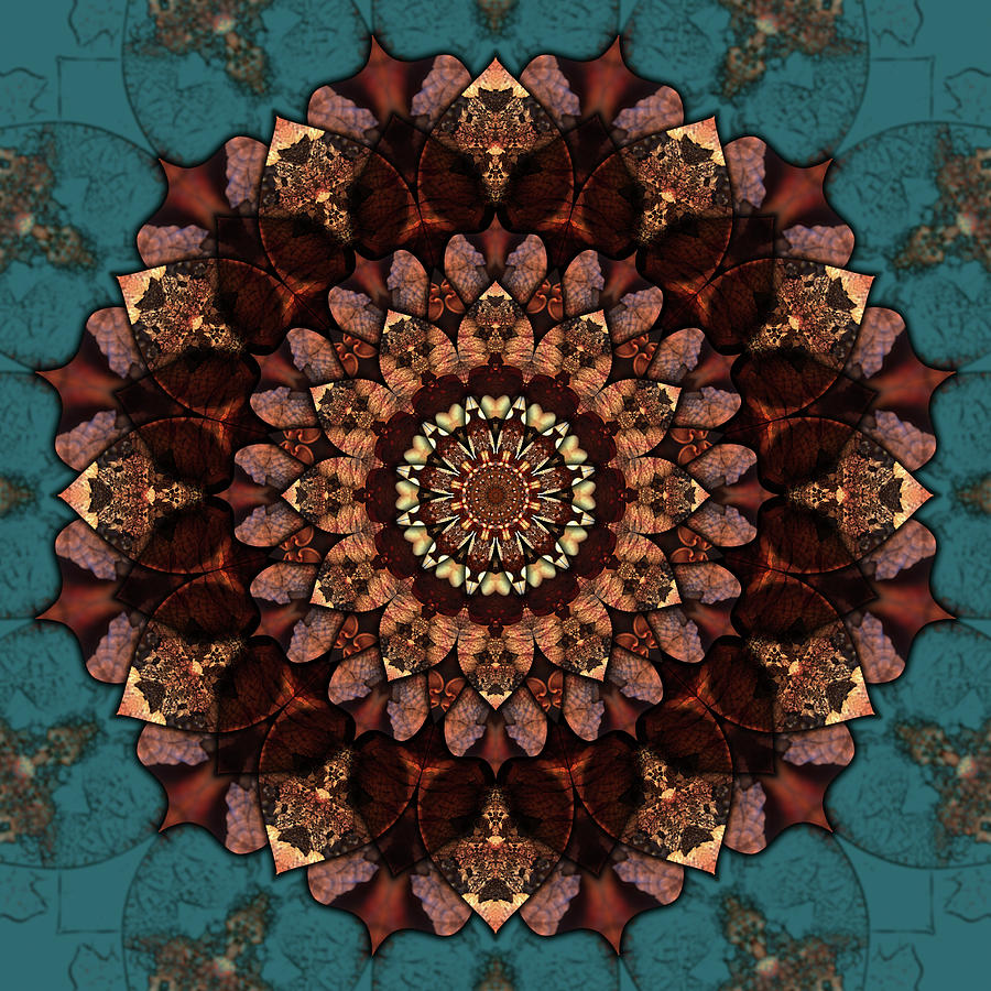 Pattern Mixed Media - Fractal Mandala 9 by Delyth Angharad