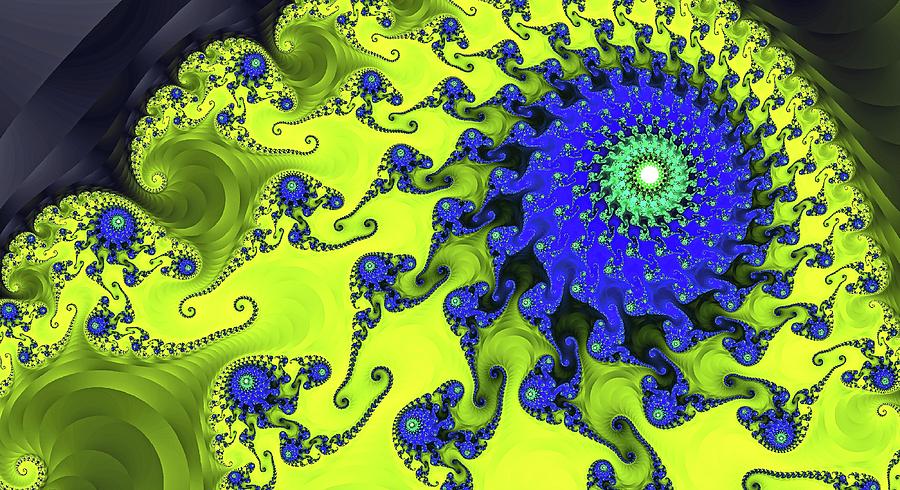 Fractal Octopus Spiral Yellow Digital Art by Don Northup