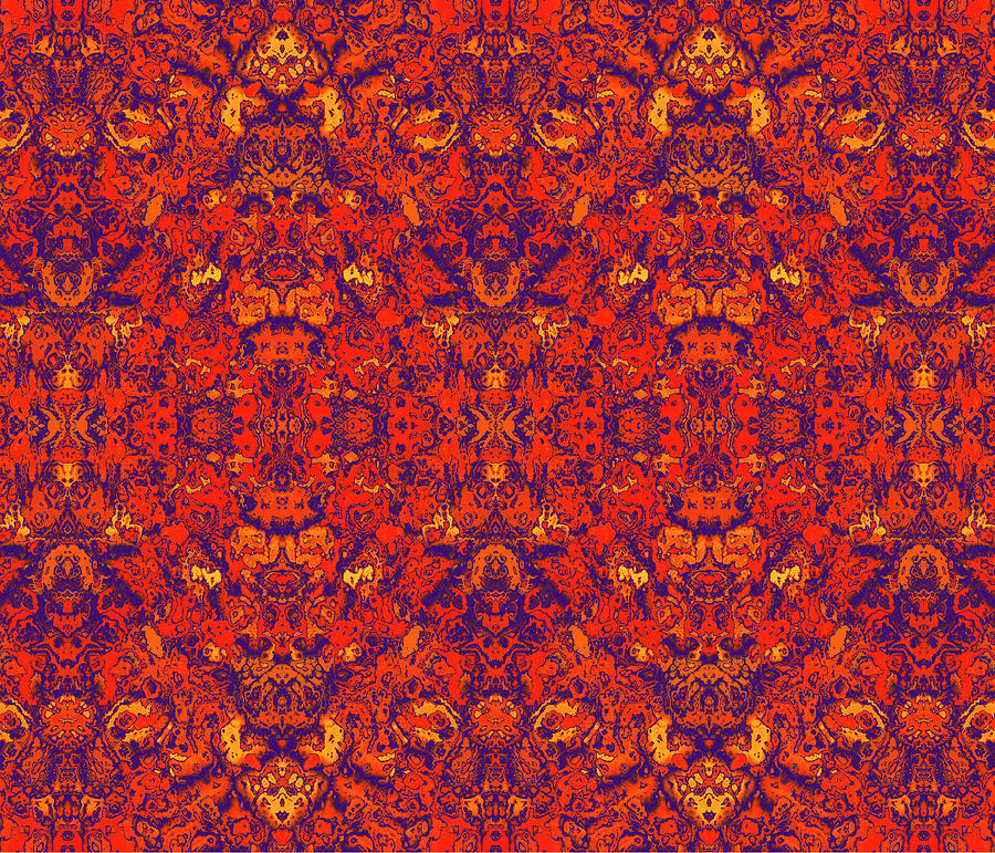 Pattern Mixed Media - Fractal-persian Red by Tammy Wetzel