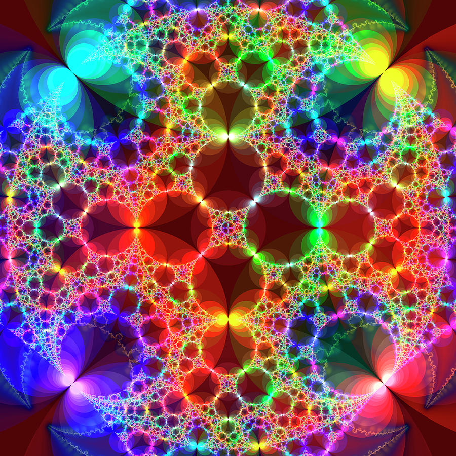 Pattern Mixed Media - Fractal-prism Bubbles by Tammy Wetzel