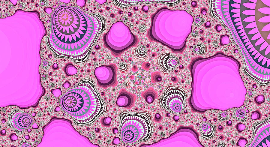Fractal Range Pink Fine Art Digital Art by Don Northup