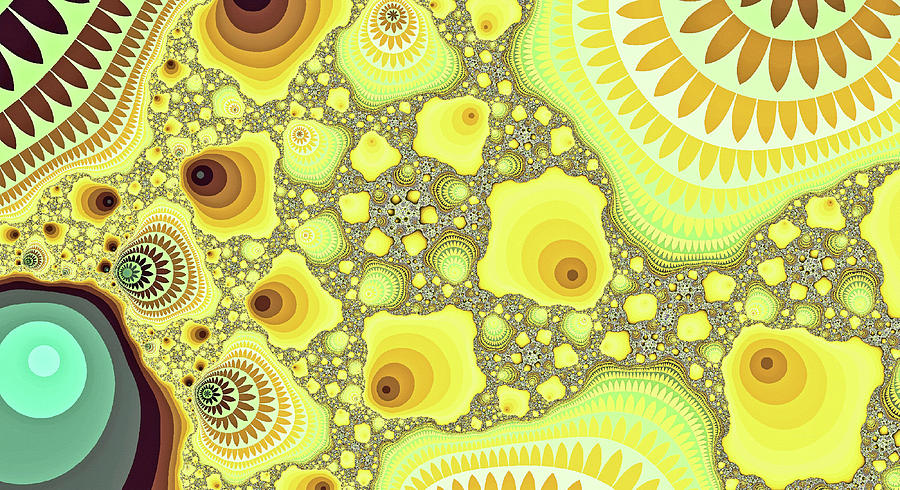 Fractal Range Yellow Abstract Fine Art Digital Art by Don Northup