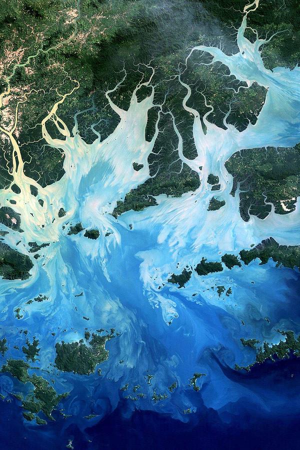 Fractal River Networks in the Mergui Archipelago in Myanmar Painting by Celestial Images