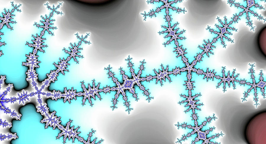 Fractal Snow Blue Fine Art Digital Art by Don Northup