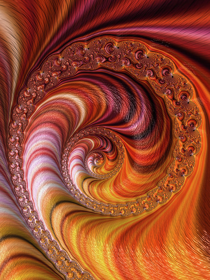 Fractal spiral inspired by Autumn Digital Art by Matthias Hauser