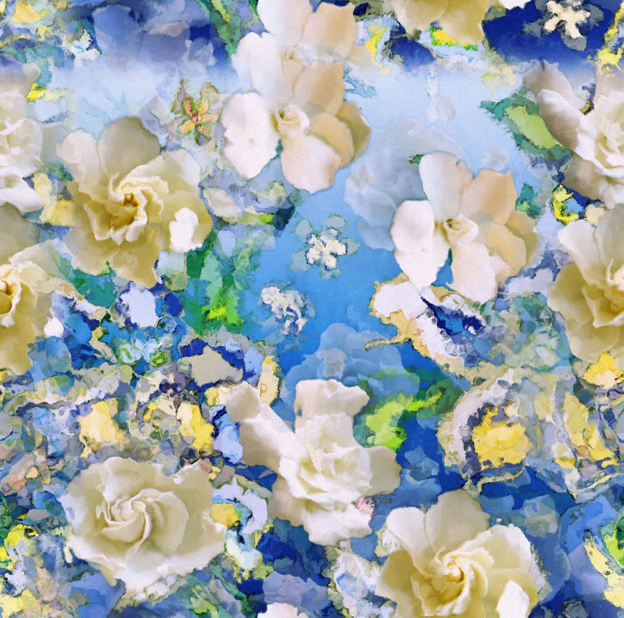 Fragrant Gardenia Blooms Painting by Natalie Holland