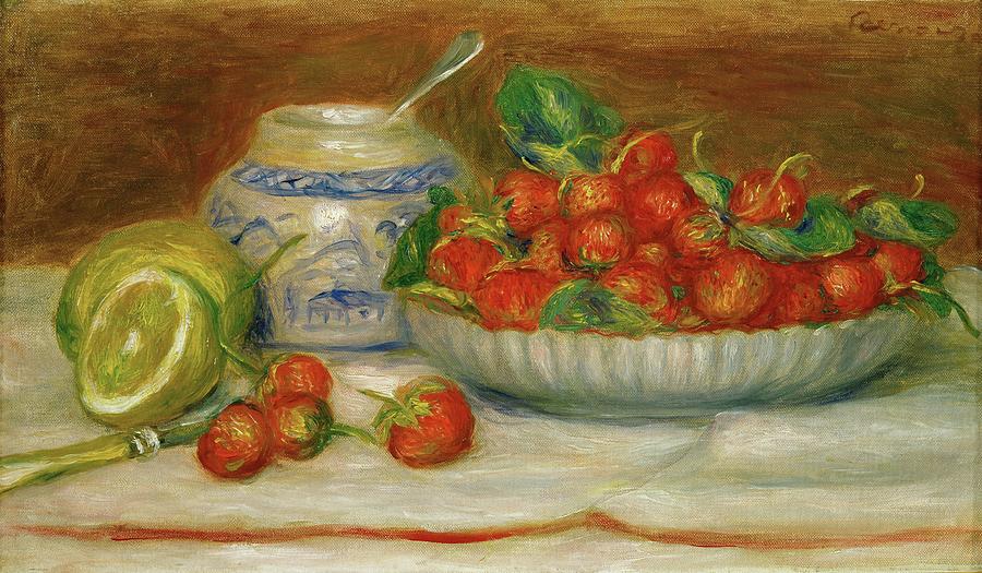 Fraises, around 1905 Canvas, 28 x 46 cm RF 1963-17. Painting by Pierre Auguste Renoir -1841-1919-