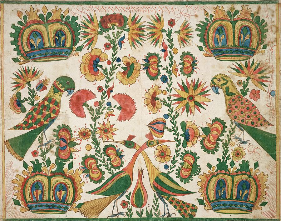 Fraktur Drawing by Johann Heinrich Otto Fraktur Drawing by Johann Heinrich Otto
