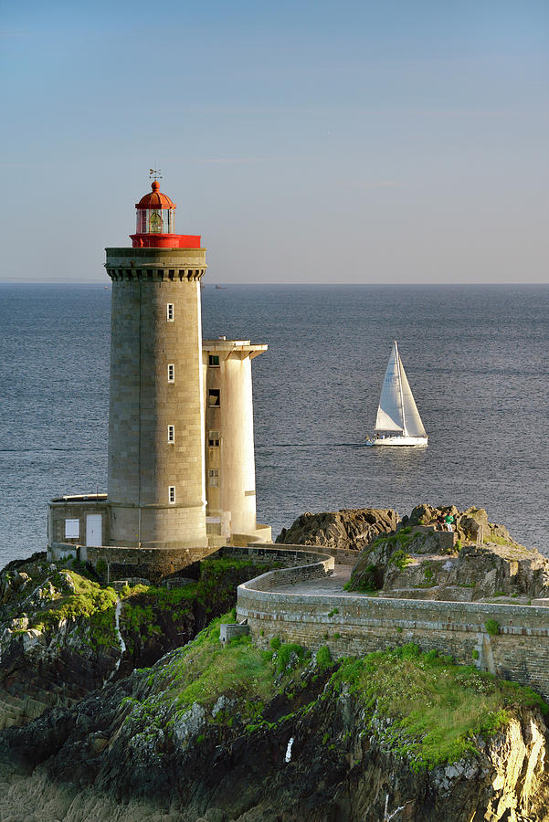 France, Brittany, Plouzane, Atlantic Ocean, Petit Minou Lighthouse At ...