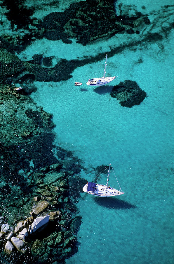 France, Corse Du Sud, Boats Anchored In Photograph by Rieger Bertrand / Hemis.fr France, Corse Du Sud, Boats Anchored In Photograph by Rieger Bertrand / Hemis.fr