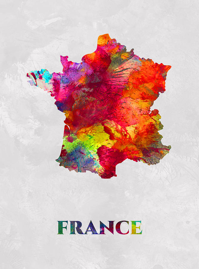 France Map Artist Singh Mixed Media By Artguru Official Maps Fine Art America 4451