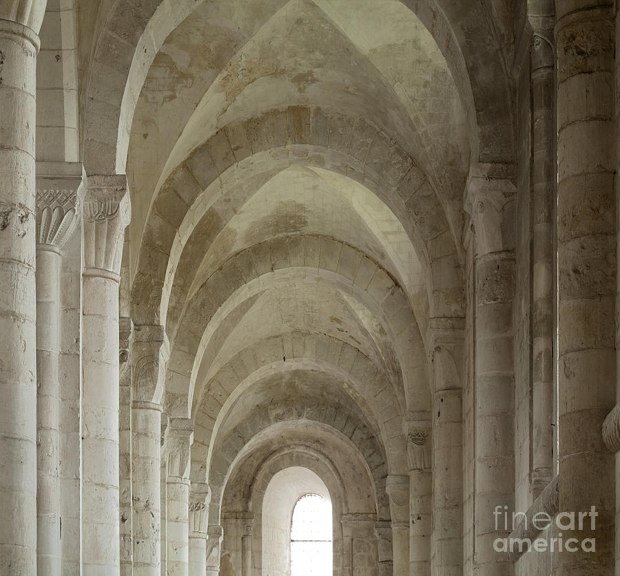 France. Normandy. Seine-maritime. Saint-martin-de-boscherville. St. George Of Boscherville Abbey. Abbey Church. Groin Vault In A Side Nave. Romanesque Art. Architecture. Photography Photograph by 
