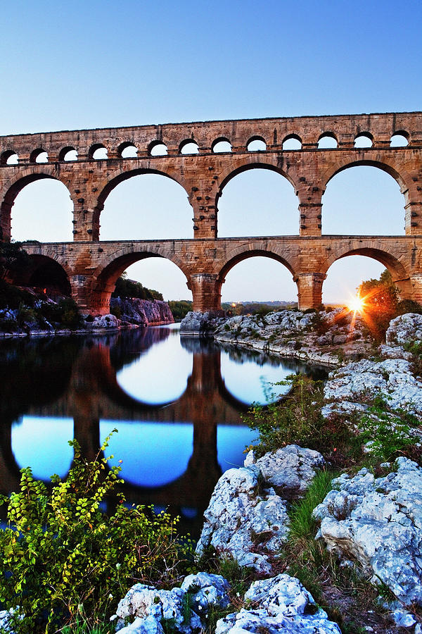 France, Occitanie, Pont Du Gard, Gard Digital Art by Luigi Vaccarella