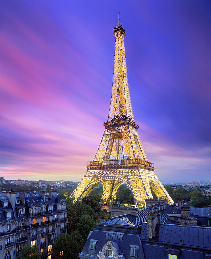 France, Paris, Eiffel Tower, Long Photograph by Travelpix Ltd
