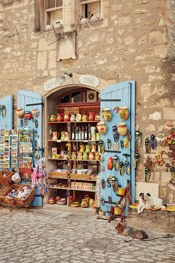 France, Provence-alpes-cote Dazur, Les Baux-de-provence, Shop Front In The Old Town Of Baux Digital Art by Richard Taylor